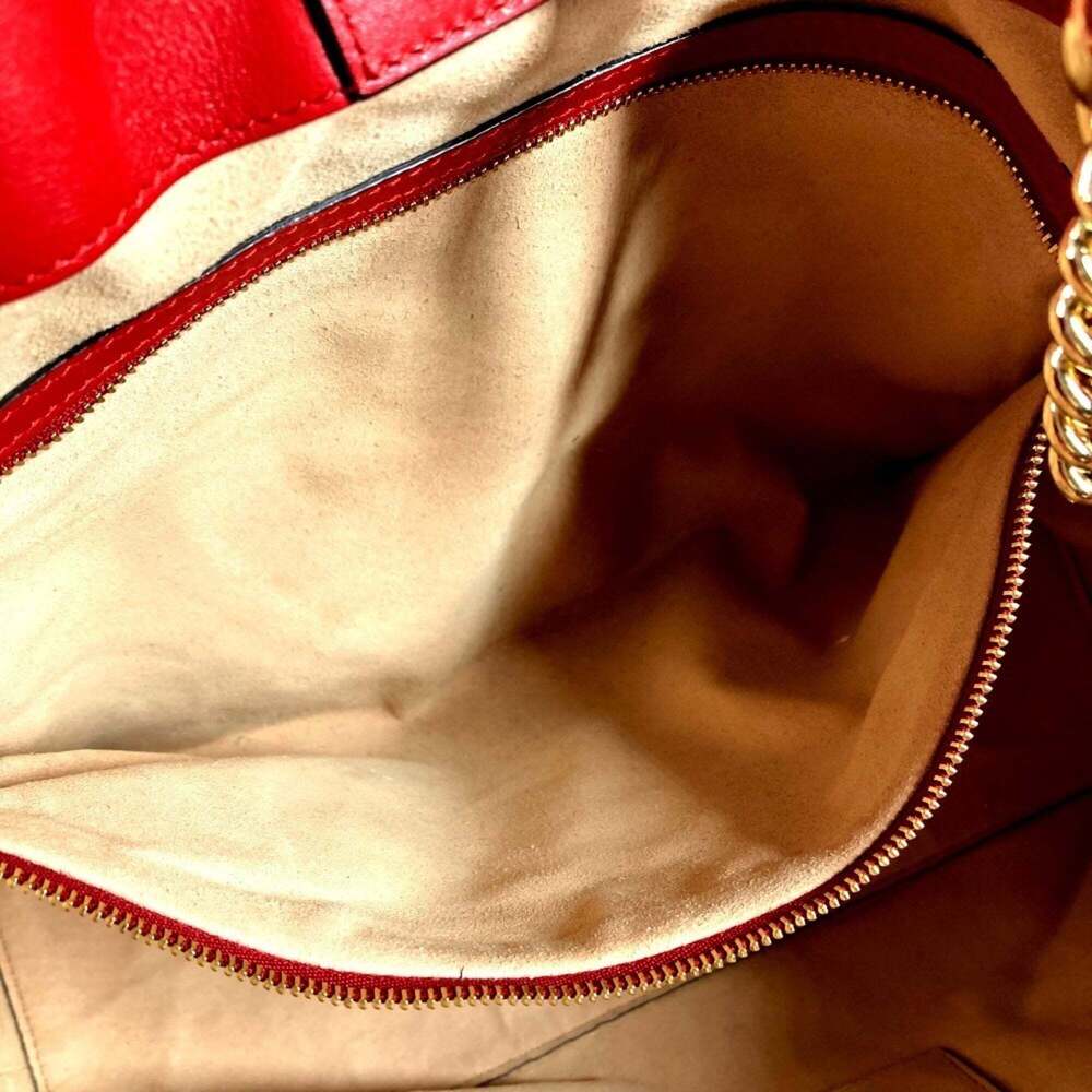 GUCCI Red Leather Shoulder Bag - Picture 14 of 15